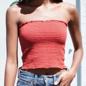 brandy red cleo tube top
